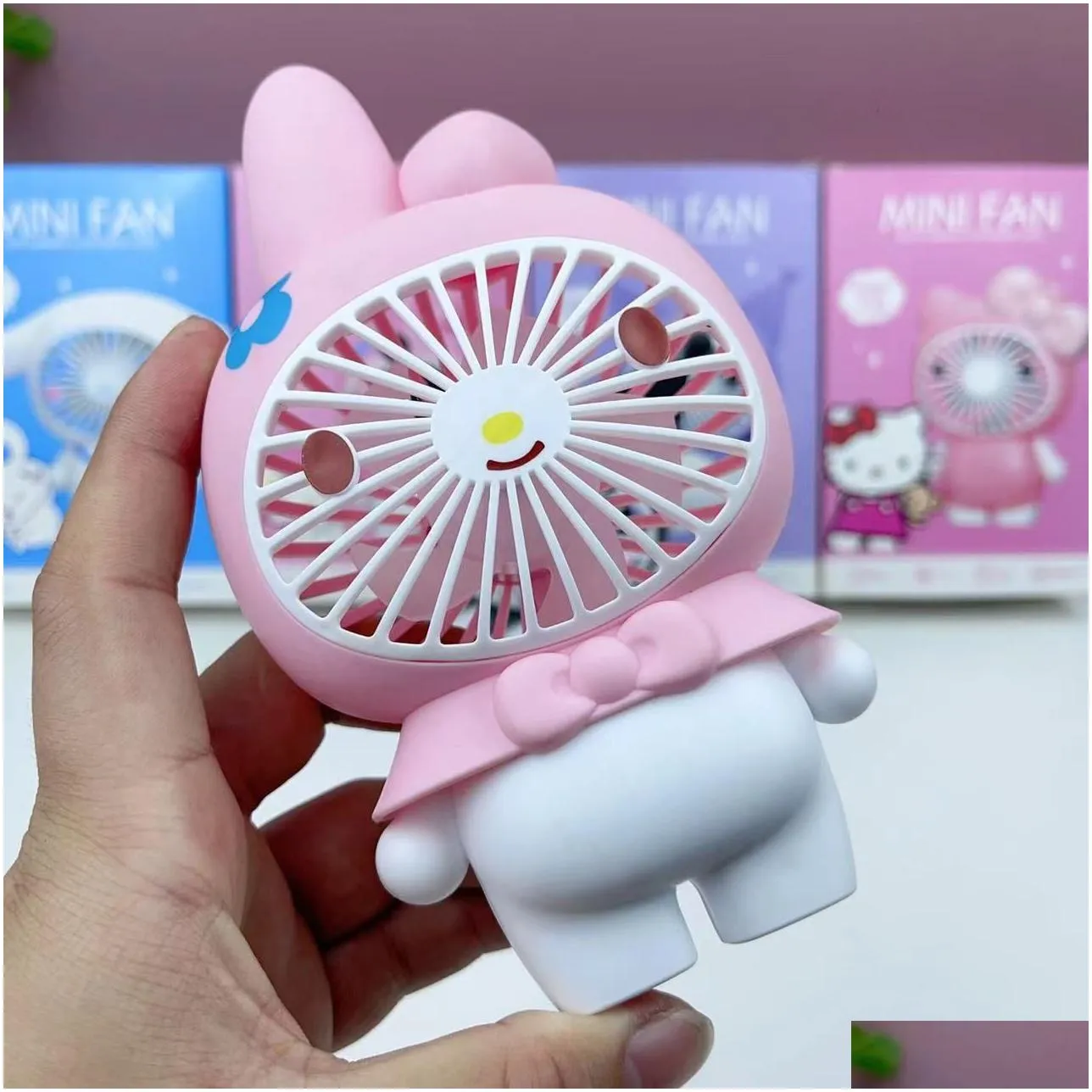 Fans Cartoon Fan Student Dormitory Electric Usb Small Rechargeable Desktop Portable Children Gift Drop Delivery Toys Gifts Electronic Otxtm