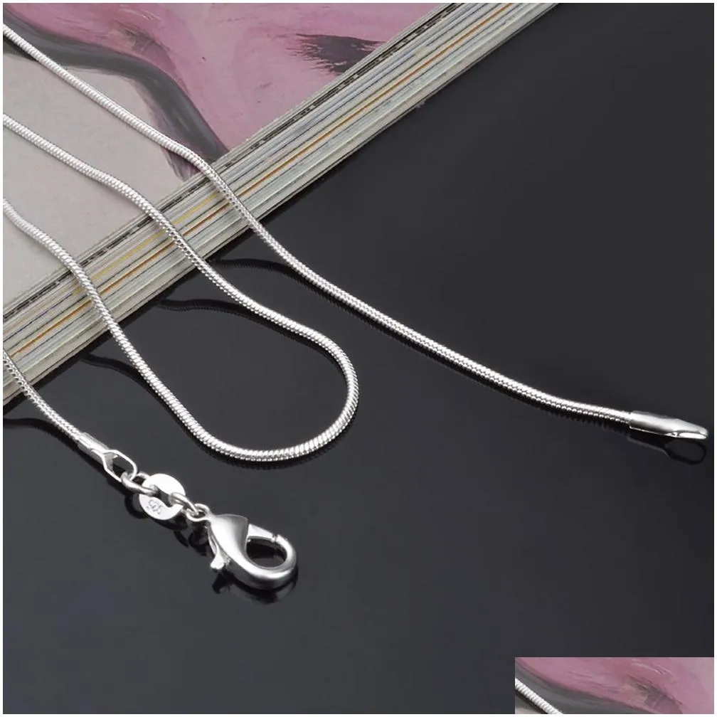 2MM 925 Sterling silver smooth snake Chains 16 18 20 22 24 inches Choker Necklace For women men s Fashion Jewelry in bulk