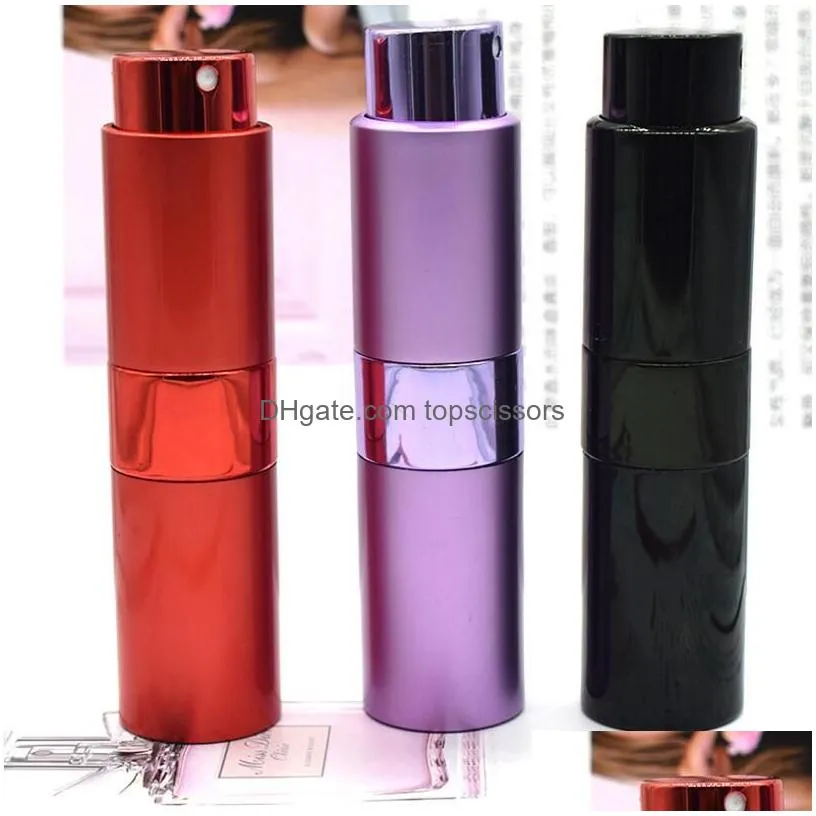 Perfume Bottle 2021 15Ml Empty Sample Atomizer Spray Glass Per Rotary Aluminum Cosmetic Packaging Container Drop Delivery Health Beaut Dhq1J