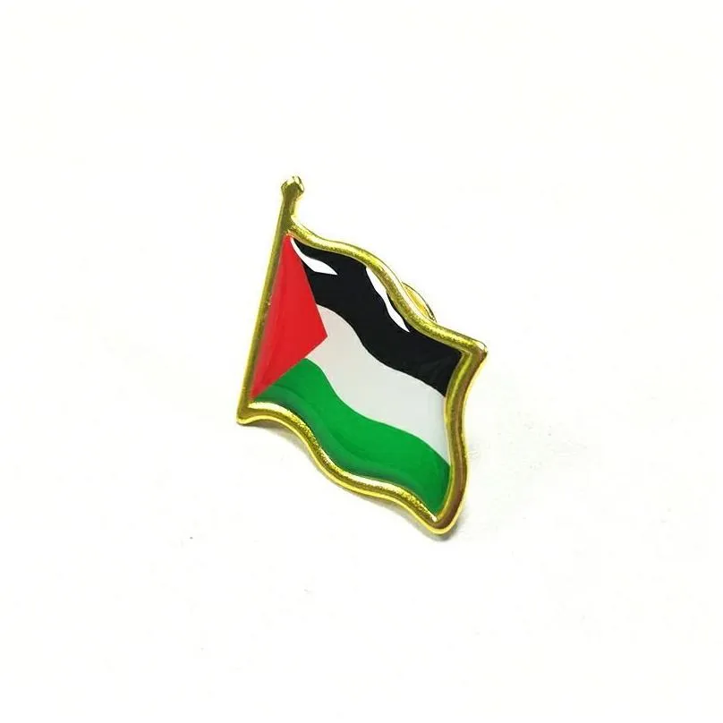 50Pcs Palestine Flag Pin Brooch Country Palestine National Emblem Flag Badge Lapel Pins Metal Flag Brooch Badges Decorations