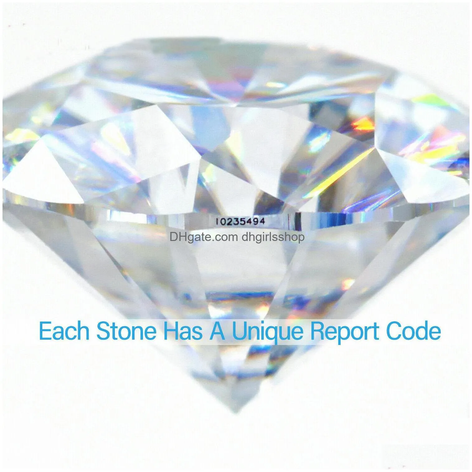 Loose Gemstones 3.015Mm Moissanite Stone 1.0Ct 6.5Mm D Color Round Brilliant Cut Vvs1 Gemstone Test Positive With Gra Certificate Dro Dhl4K
