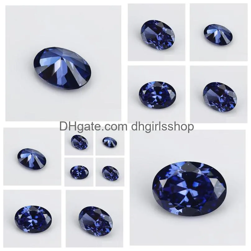 Loose Gemstones 2X310X12Mm 5A Grade Tanzanite Blue Color Oval Shape Cubic Zirconia Stone Cz Synthetic Gems Drop Delivery Jewelry Dhiwa