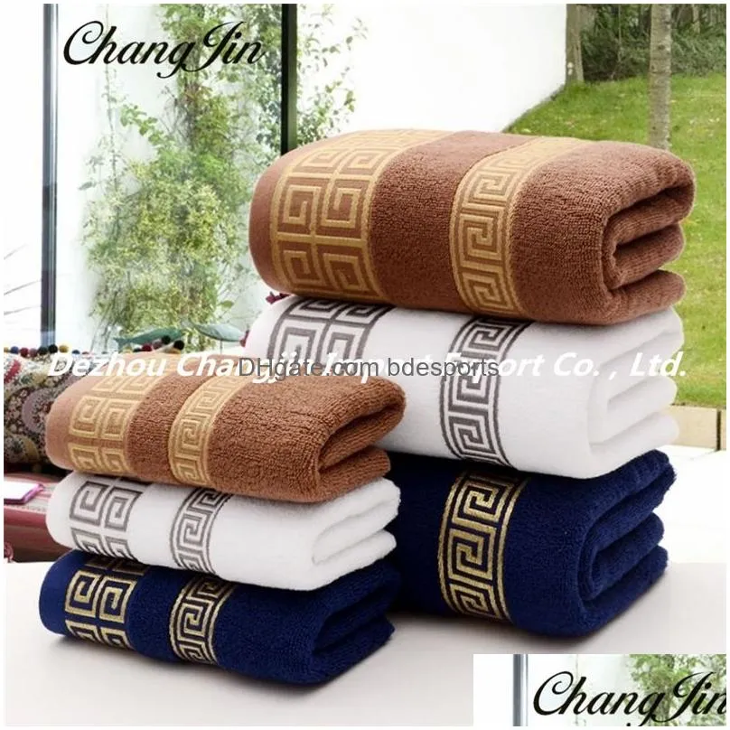 Towel Factory Direct Cotton 32 Shares 110G Jacquard Gift Merchant Super Soft And Absorbent Drop Delivery Home Garden Textiles Dhz4M