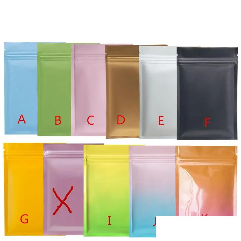 wholesale Matt color Resealable Zip Mylar Bag Food Storage Aluminum Foil Bags plastic Smell Proof pouch in stock