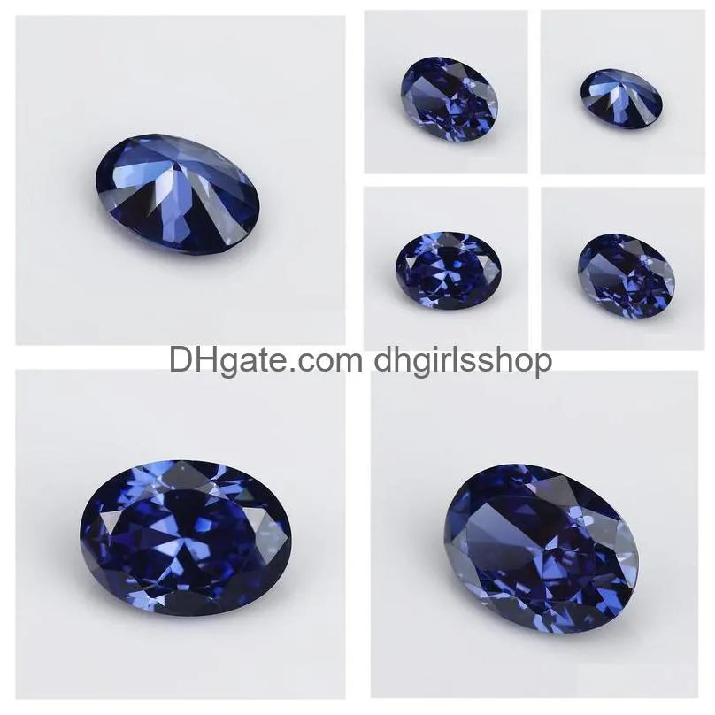 Loose Gemstones 2X310X12Mm 5A Grade Tanzanite Blue Color Oval Shape Cubic Zirconia Stone Cz Synthetic Gems Drop Delivery Jewelry Dhiwa