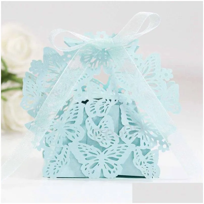 Packaging Boxes Hollow Out Butterfly Candy Box Paper Butterflies Chocolate With Ribbon Kids Candies Wedding Party Baby Shower Favor Dhhoa