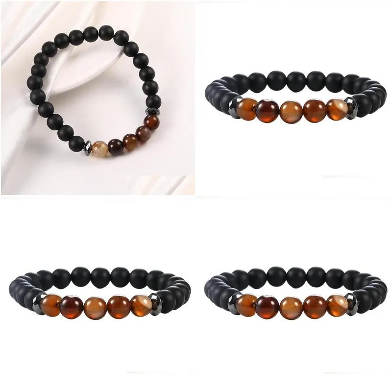 Minimalist 7 Chakra Balance Yoga Beads Bracelet For Men 8mm Tiger Eye Natural Stone Agate Hematite Charms Lava Bracelets Stretch