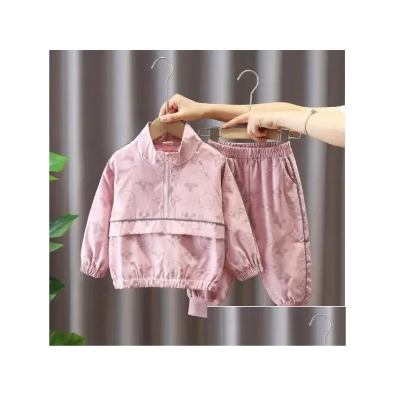 2022 New Toddler Baby Boys Sets Girls Clothes fashion print Jacket Pants Kids Sportswear Suit Children Clothing Autumn Girl Designer Sets