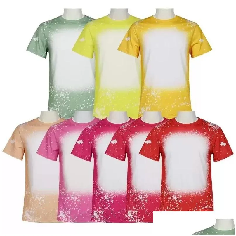 Festive Mens T Shirts Apparel Party Supplies Faux Bleached Shirt Unisex Printed Tees For Sublimation bb1115