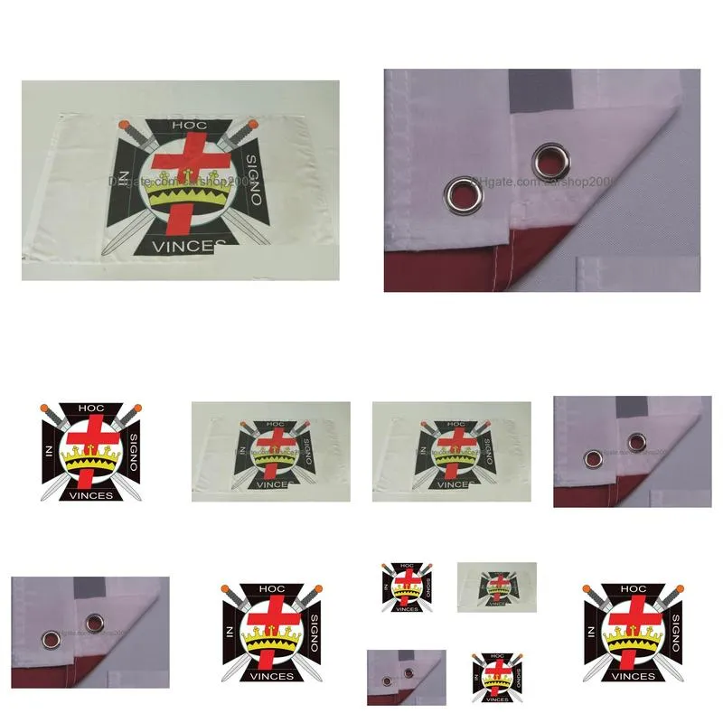 knights of templar flag malta in hoc signo vinces crusader christian masonic 3x5 ft with grommets