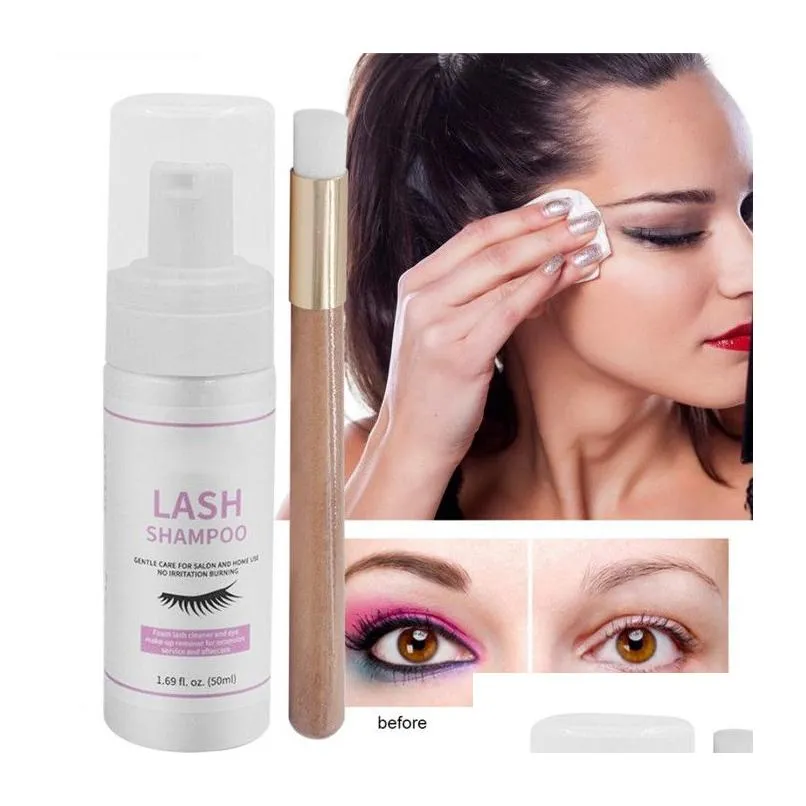 Melao 50ml Lash Shampoo Foam Cleaner Individual Eyelash Extension Cleanser Professional Eyelashes Foaming Mild Makeup with