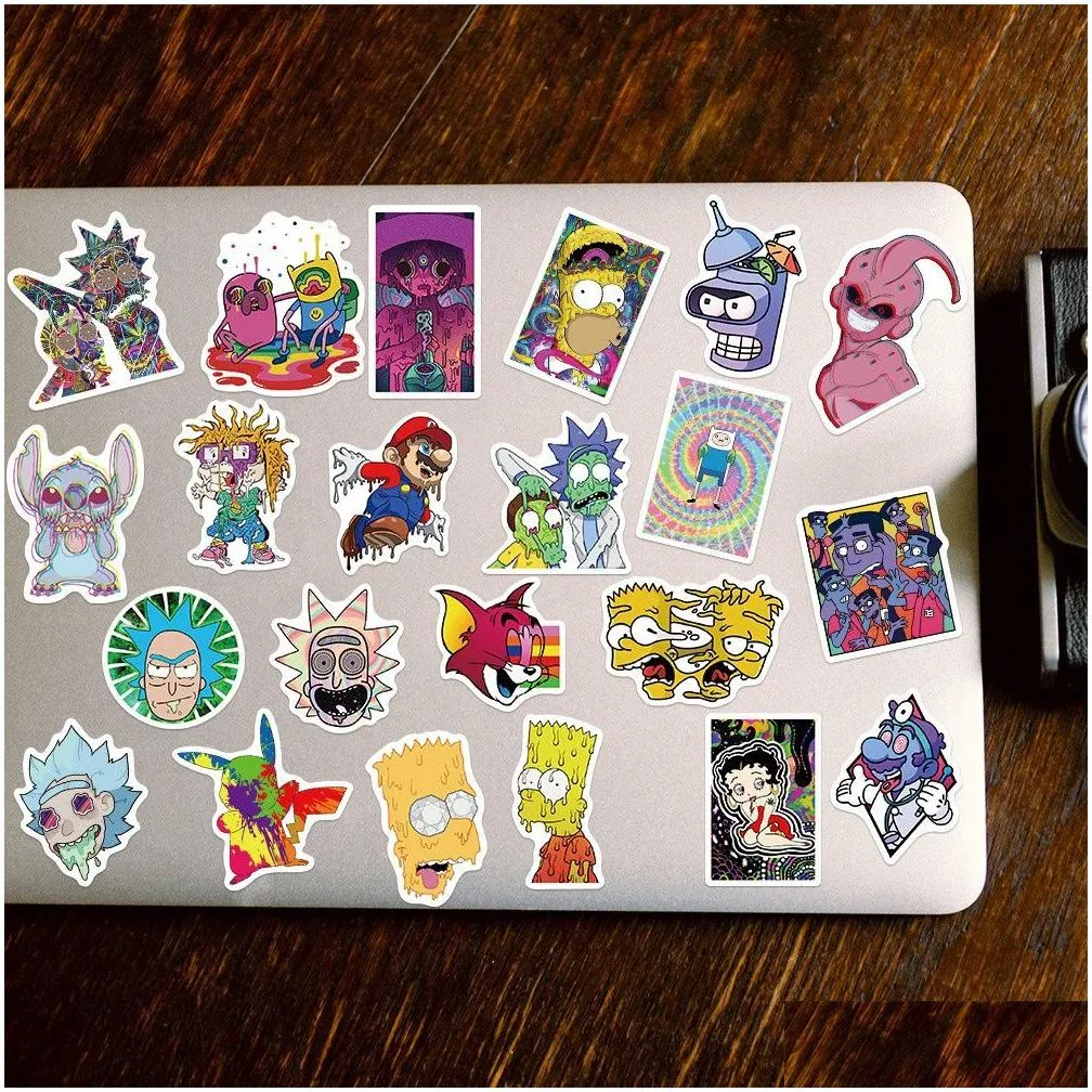 50PCS Cartoon stickers anime Graffiti Sticker Waterproof Scooter Laptop Luggage Stickers Wholesale