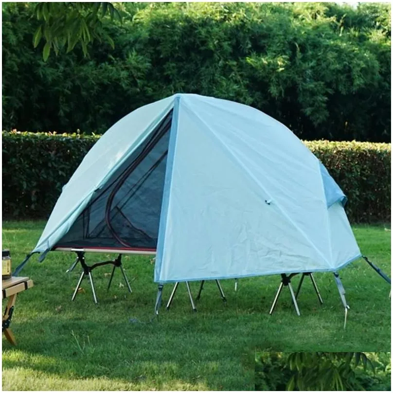 Tents And Shelters Camping Folding Tent Portable Outdoor Off The Ground Single Person Waterproof UV Resistant Used With Bed For Hiking