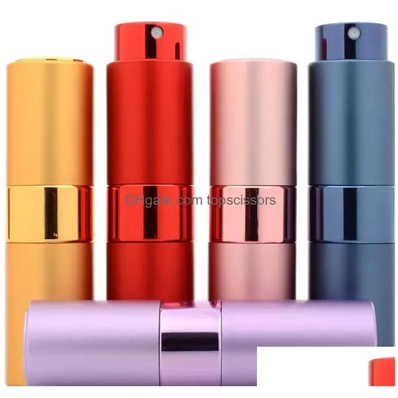 Perfume Bottle 15Ml Per Retractable Rotary Portable Aluminium Sprays Bottles Glass Empty Atomizer Drop Delivery Health Beauty Fragranc Dhd0A