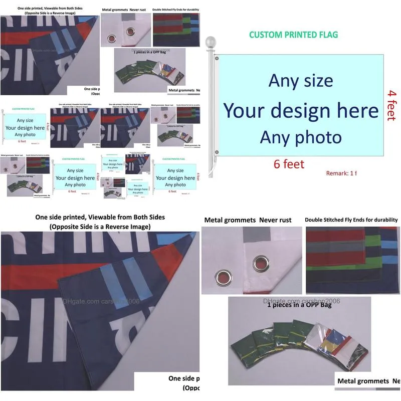 4ft by 6ft custom flag any size logo design and p o polyester flags and banners