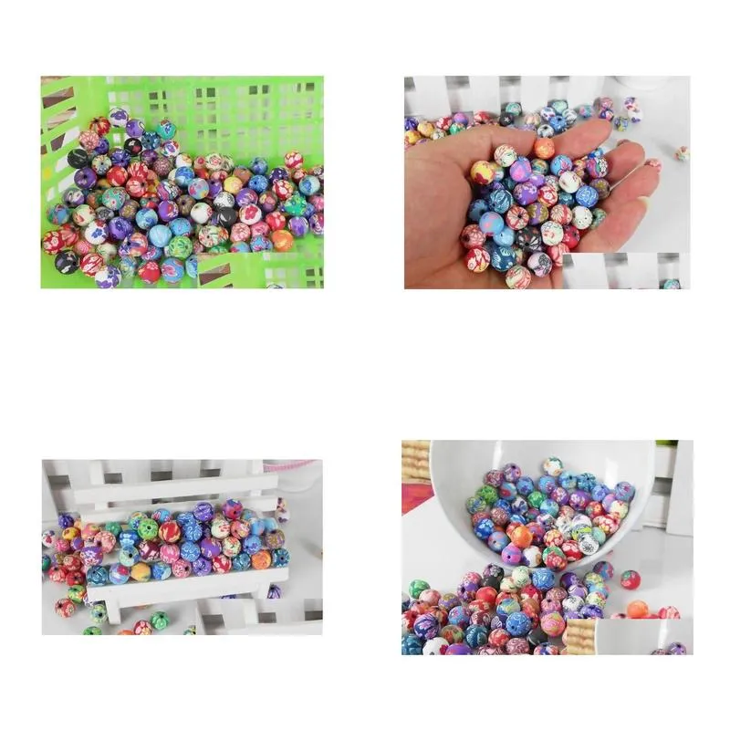 Polymer clay beads mixed color 10mm clay jewelry fittings clay loose beads free shipping 1000pcs