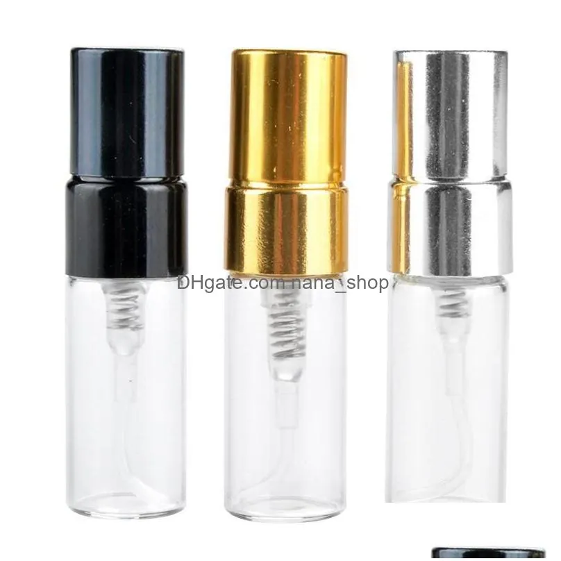 Perfume Bottle 2022 New L Refillable Glass Per With Uv Sprayer Cosmetic Pump Spray Atomizer Sier Black Gold Cap Drop Delivery Health B Dhodo
