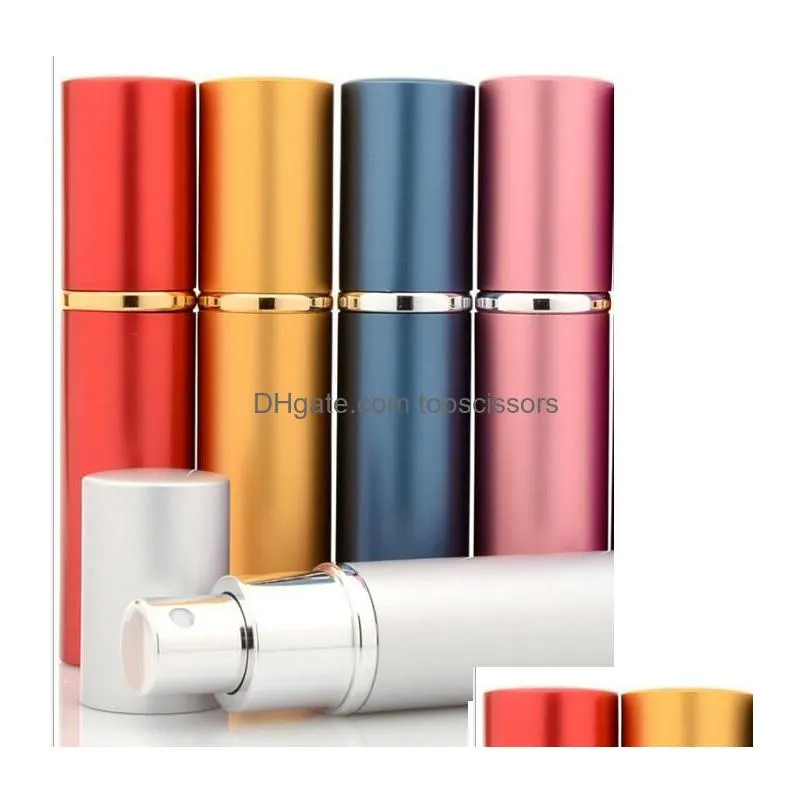 Perfume Bottle 2022 New 5Ml Per Aluminium Anodized Compact Atomizer Fragrance Glass Scent-Bottle Drop Delivery Health Beauty Deodorant Dhmpt