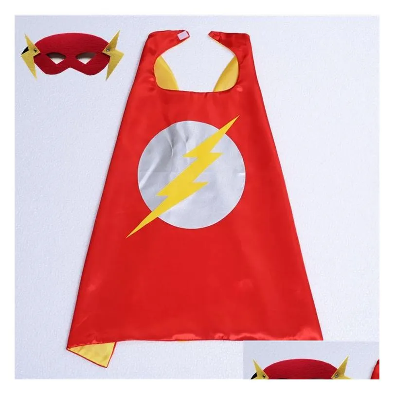 Newest 101 Designs Double Side Cape 70*70cm Cartoon Cape with Mask for Kids Christmas Halloween Cosplay Cape Stage Performance