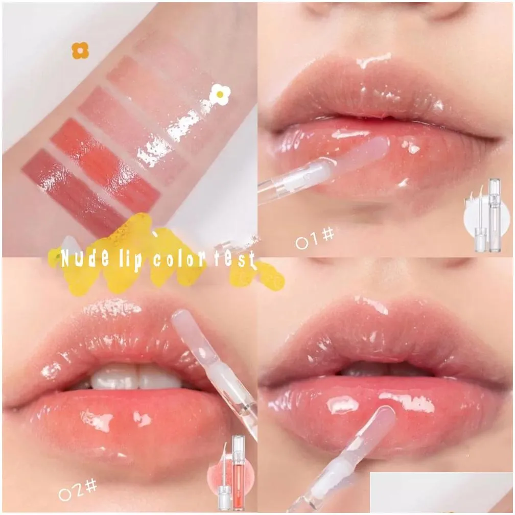 Wet Crystal Jelly Lip Gloss Shiny Clear Mirror Moisturizing Lipgloss Glitter Liquid Lipstick Lips Oil Tint Care Makeup