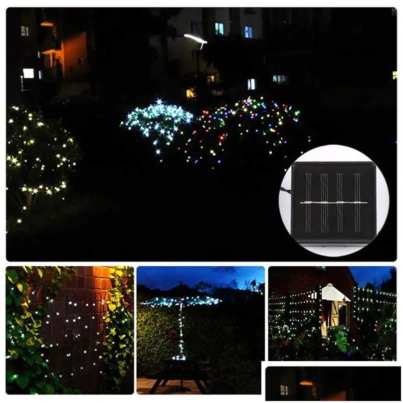 Other Solar Light 200 Led Garland String Fairy Lights Outdoor 22M Powered Lamp For Garden Decoration 3 Mode Holiday Xmas Wedding Drop Dhy0L