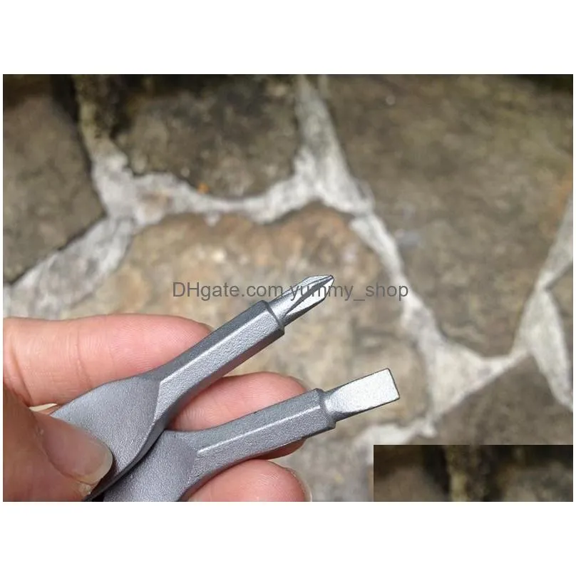 20pcs/lot outdoor edc multifunctional tool stainless steel keychain screwdriver flathead head key ring key chain screwdriver