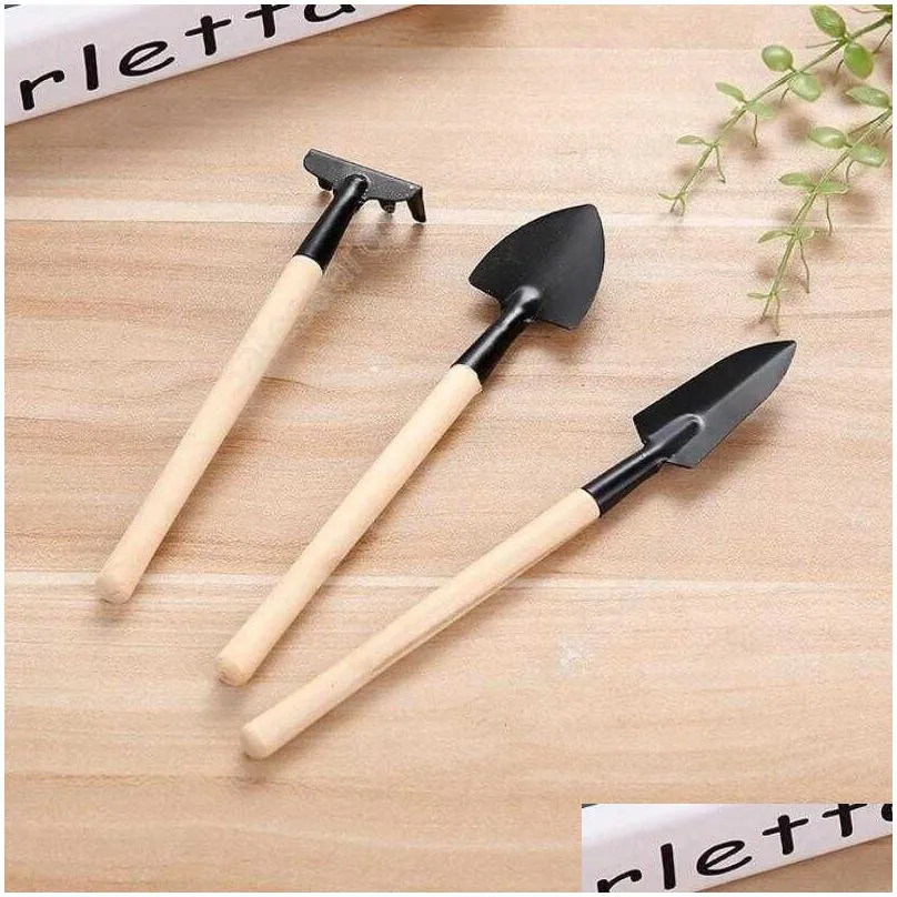 3PCS/Set Mini Gardening Tools Balcony Home-grown Potted Planting Flower Spade Shovel Rake Digging Suits Three-piece Garden Tools