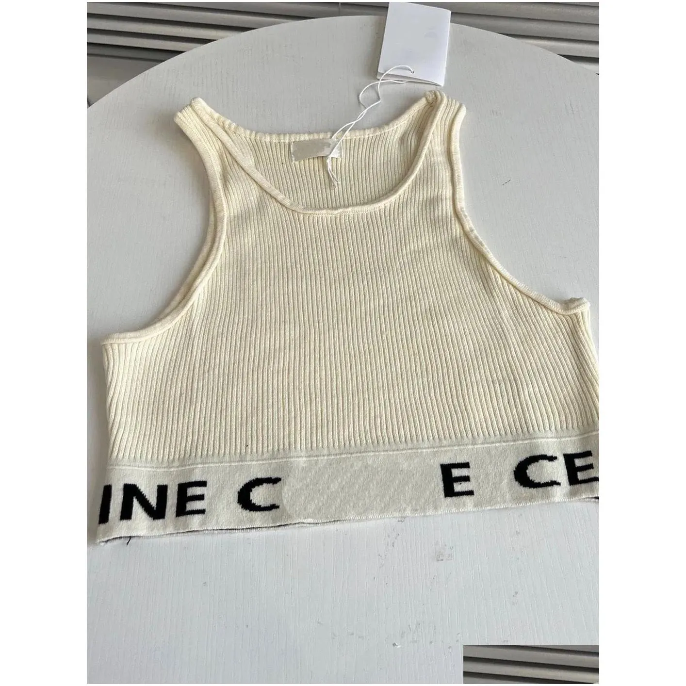 2023 summer designer Stripes t shirt Cropped Top T Shirts Women Knits Tee Knitted Sport Top Tank Tops Woman Vest Yoga Tees