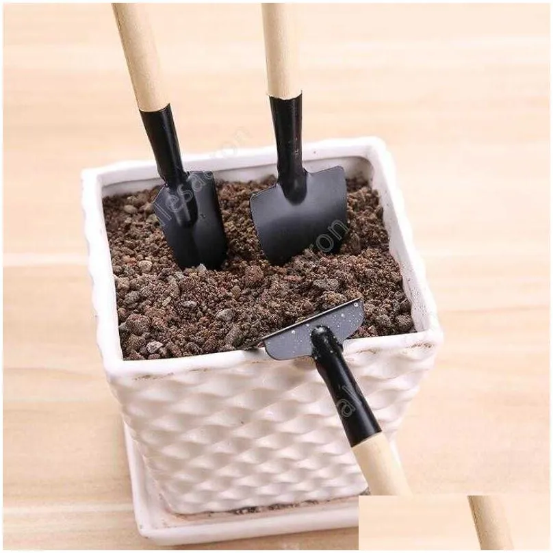 3PCS/Set Mini Gardening Tools Balcony Home-grown Potted Planting Flower Spade Shovel Rake Digging Suits Three-piece Garden Tools