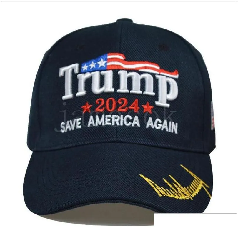 Ball Caps Newest Trump 2024 Hat Cotton Baseball Cap Hats Usa Peaked Drop Delivery Fashion Accessories Hats, Scarves Gloves Dhues
