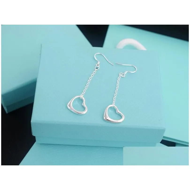 3A Stud Earrings Open Heart Hoop Earring In Silver Iconic Collection For Women With Dust Bag Box Fendave 09-28