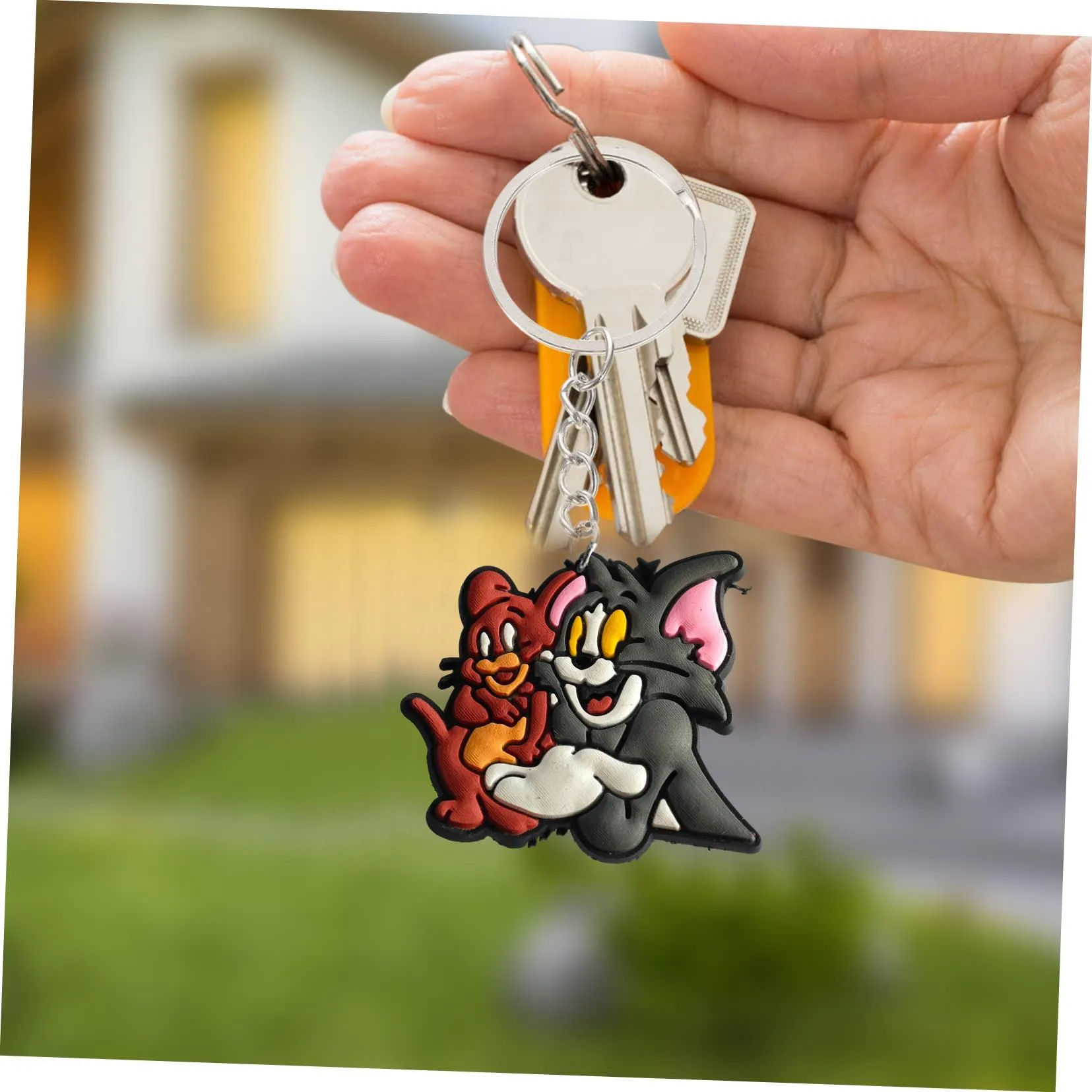 cats and mice keychain for kids party favors keychains girls backpack shoulder bag pendant accessories charm keyring suitable schoolbag key chain kid boy girl gift men