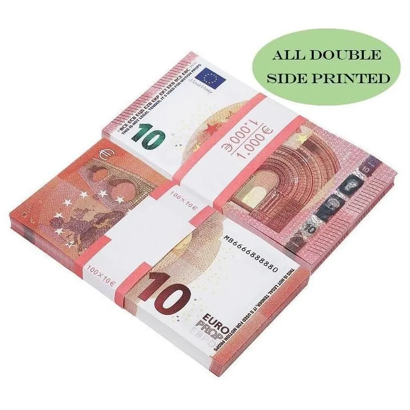 Funny Toys Wholesale Top Quality Prop Euro 10 20 50 100 Copy Fake Notes Billet Movie Money That Looks Real Faux Euros Play Collectio