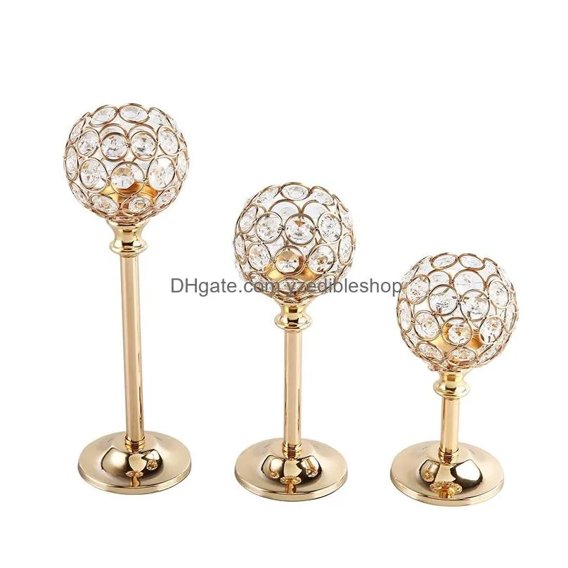 mini crystal candle holders elegant candlelight dinner wedding party decoration