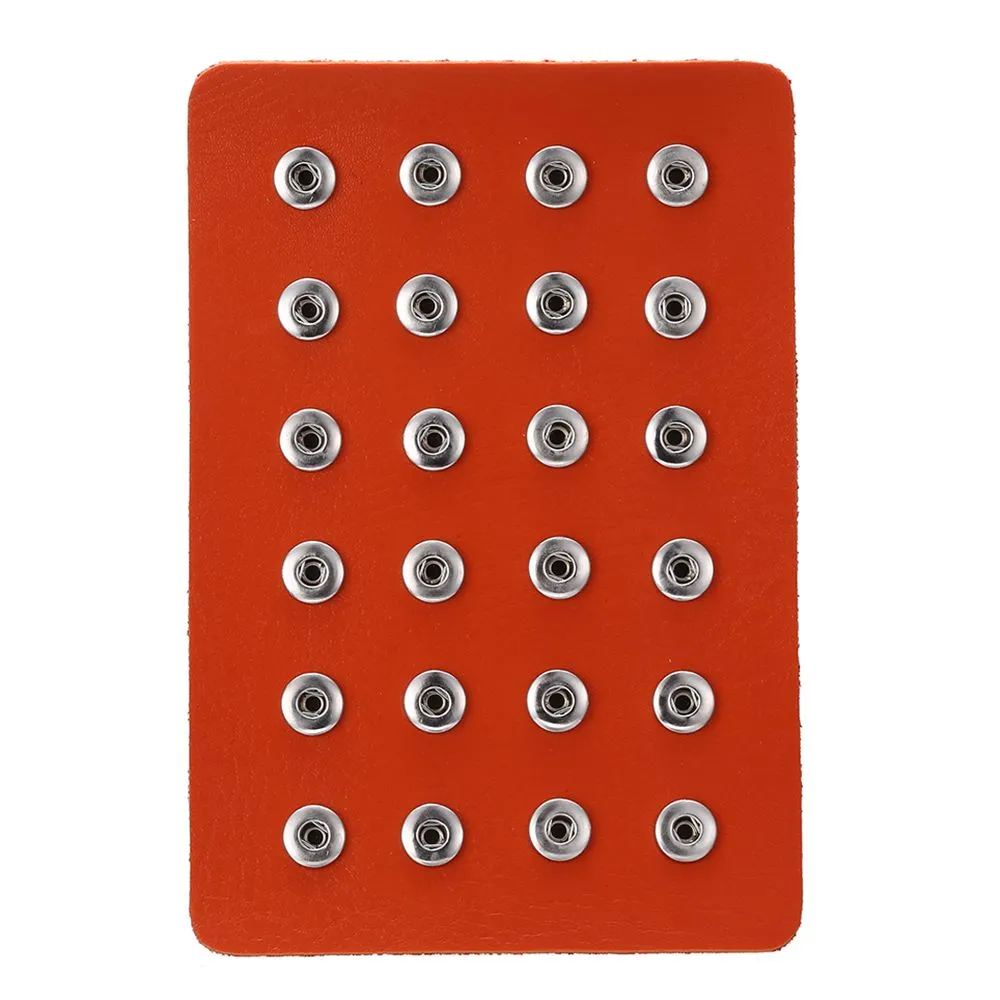 18MM Snap Button Stand Display 10 Colors Black Leather Snaps Display for 24 PCS Jewelry Holder