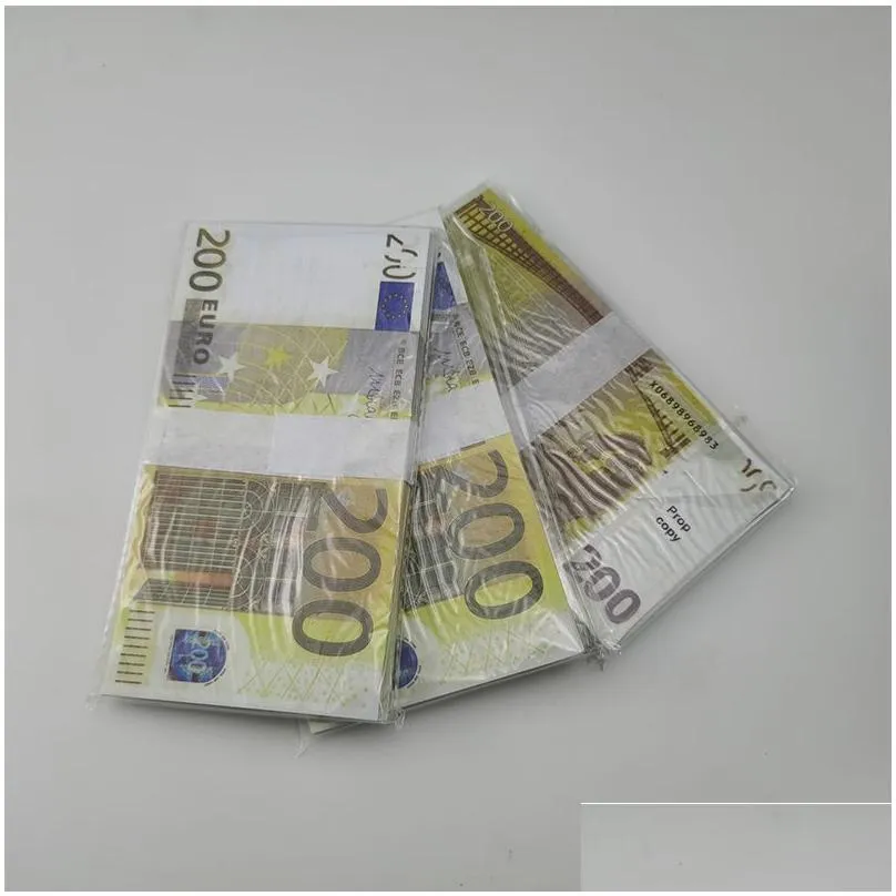 Party Supplies Movie Money Banknote 5 10 20 50 Dollar Euros Realistic Toy Bar Props Copy Currency Faux-billets 100 PCS/Pack high