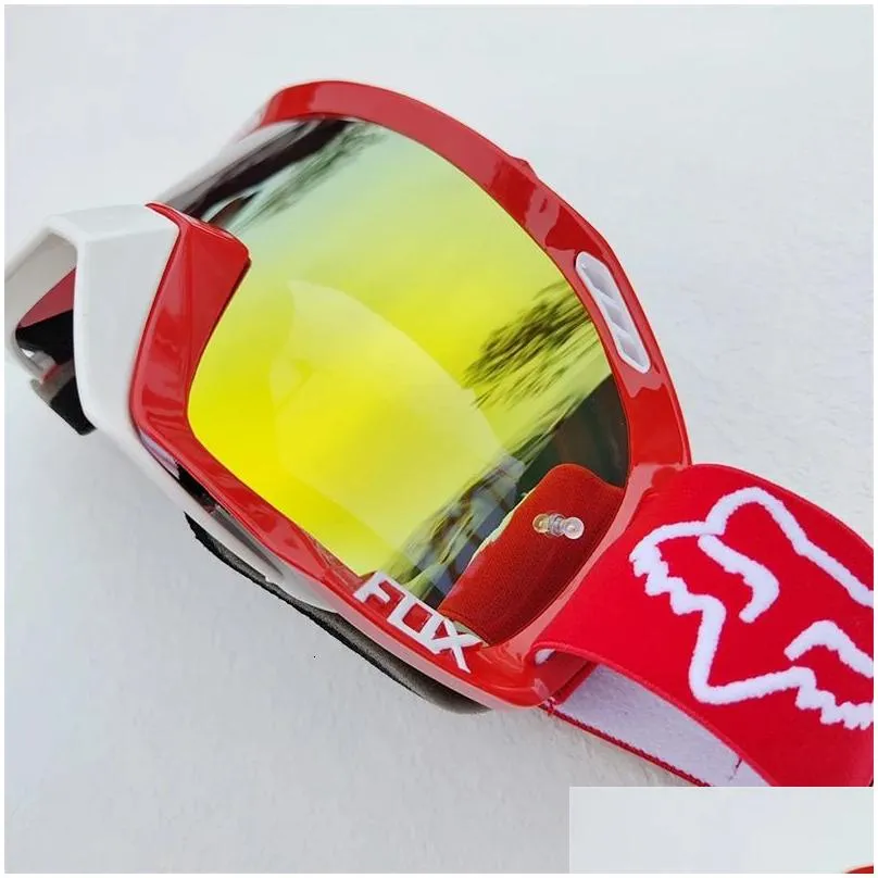 Motorcycle Goggles Sunglasses FOXS Motocross Racing Cycling Dirt Bike MTB MX Moto HD Glasses Men Women 240111