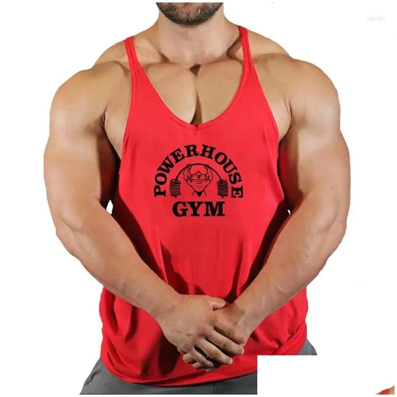 Men`S Tank Tops Mens Fitness Clothing Gym T-Shirts Suspenders Man Top Men Sleeveless Sweatshirt Clothes Stringer Vests Bodybuilding D Otxs1