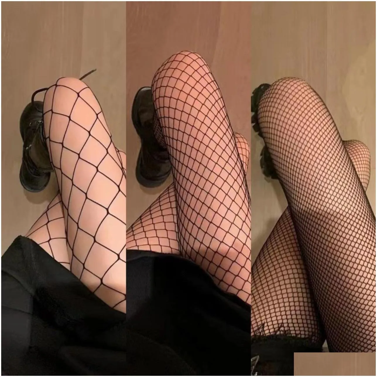 Socks & Hosiery Women Womens Stockings High Waist Tights Y Fishnet Thigh Highs Nets Lace Garter Pantyhose Female Drop Delivery Appare Otnnd