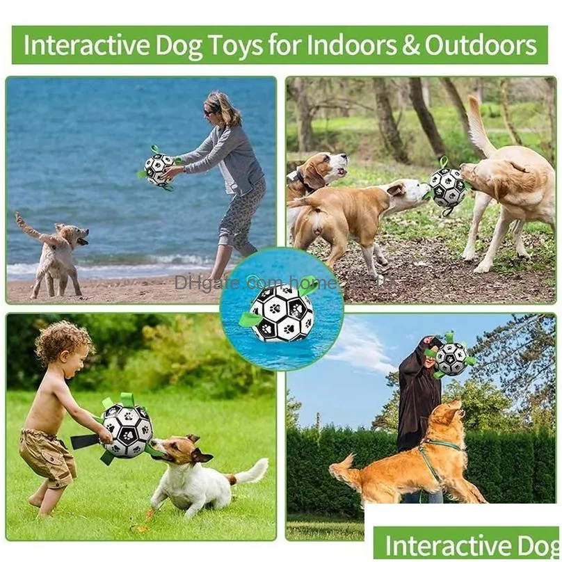 toys outdoor dog interactive football with grab tabs training soccer pet bite chew balls pet toys consume energy no destroy furniture