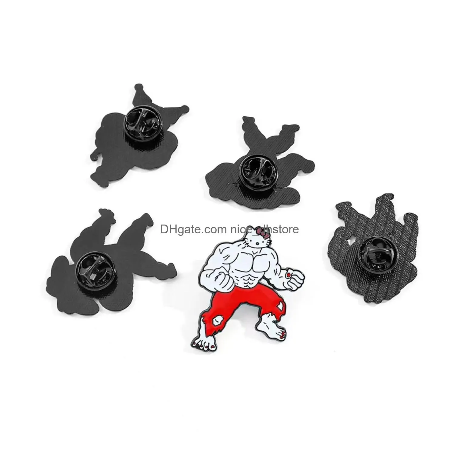 funny cartoon kitty brooch pins for adults cute enamel lapel pins for bag backpacks clothing jackets hats gift for children women