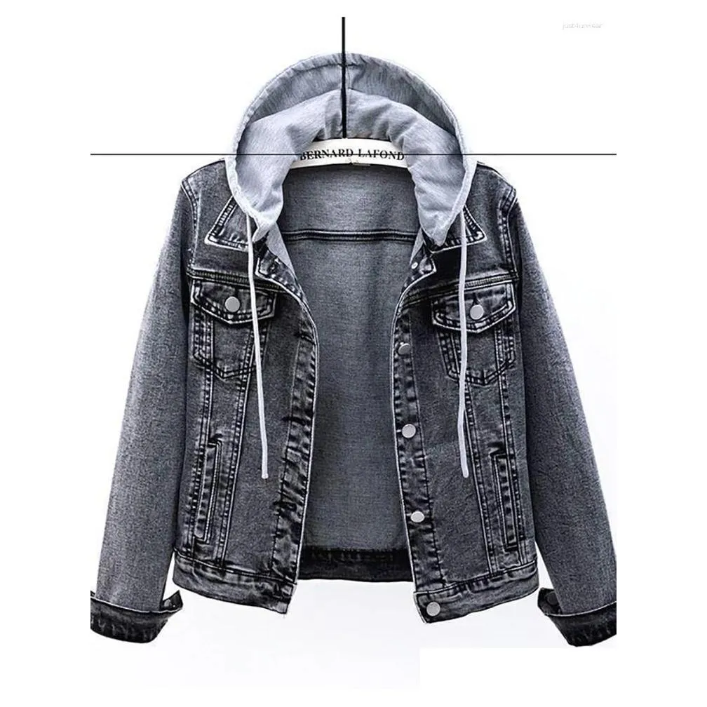 Women`S Jackets Fleece Warm Winter Jean Jacket Female Pockets Button Soft Hooded Outerwear Fashion Slim Denim Coats For Drop Delivery Otkns