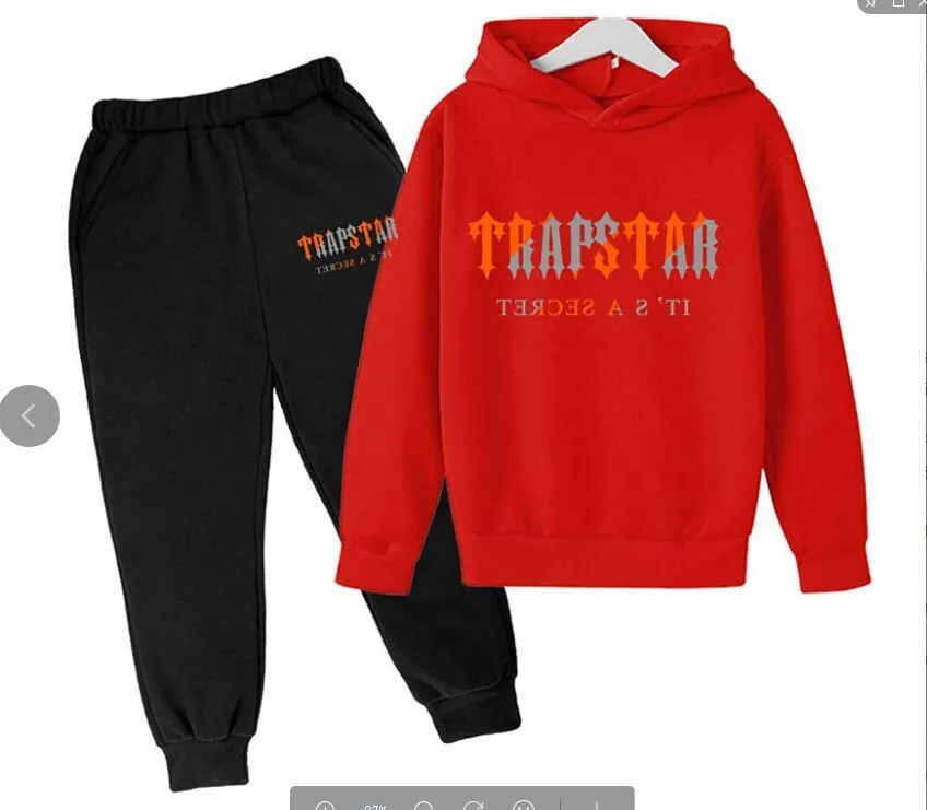 Tracksuit TRAPSTAR Kids designer clothes Sets Baby Printed Sweatshirt Multicolors Warm Two Pieces set Hoodie Coat Pants Clothing Fasion Boys