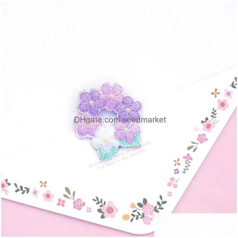 gift wrap 3colors garland embroidery fabric sticker for diy clothing bag mobile cup decoration adhesive repair label accessories