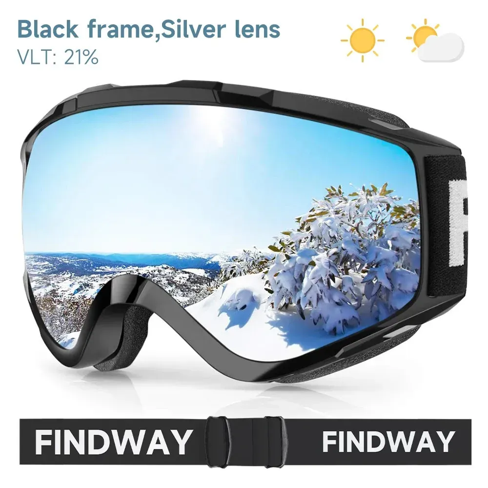 Ski Goggles Findway Adult Ski Goggles Double Layer Len Anti-fog 100% Anti-UV OTG Design Snow Goggles for Youth Outdoor Skiing 231010