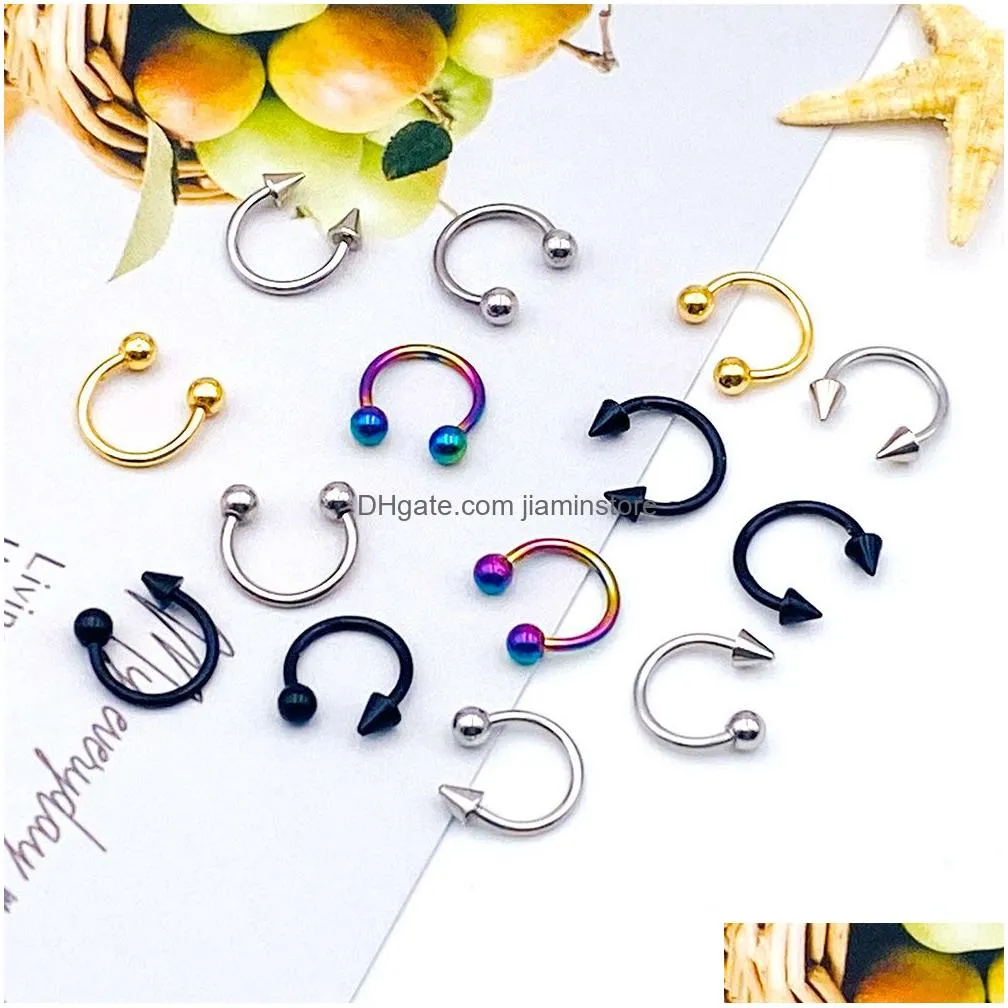 Fashion Horseshoe Fake Nose Ring C Clip BCR Septum Lip Piercing Falso Nose Rings Hoop For Women Eyebrow Nose Lip Rings Body Jewelry