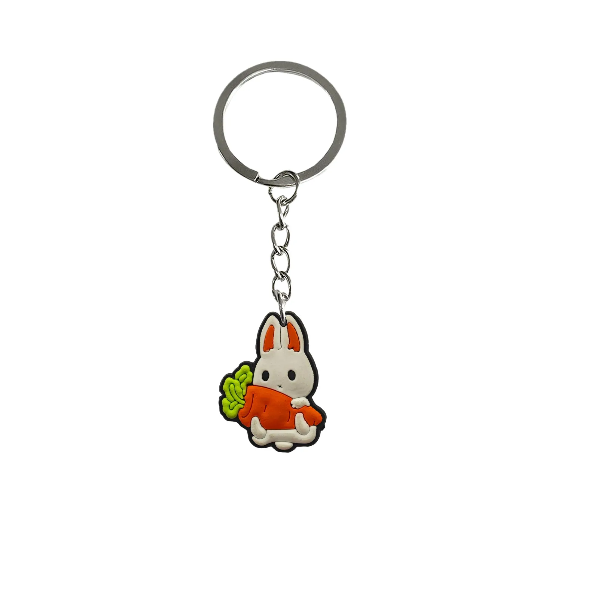 white rabbit keychain keychains for childrens party favors key rings cool colorful anime character with wristlet keyring suitable schoolbag cute silicone chain adult gift backpacks