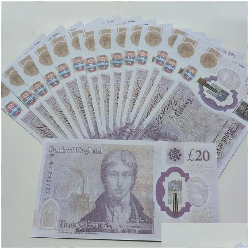 Prop Money Toys Uk Pound GBP British 5 10 20 50 pound fake money Notes toy For Kids Christmas Gifts or Video Film