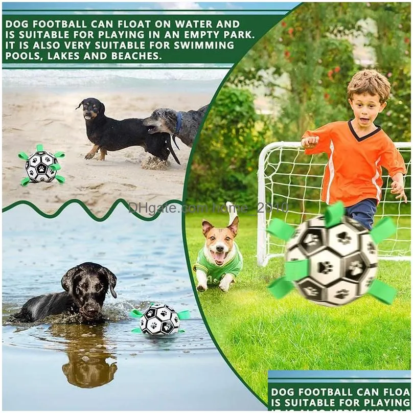toys outdoor dog interactive football with grab tabs training soccer pet bite chew balls pet toys consume energy no destroy furniture