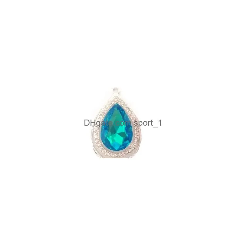 pendants choose color first 10pcs/lot silvery water drop rhinestone crystal pendants for necklace